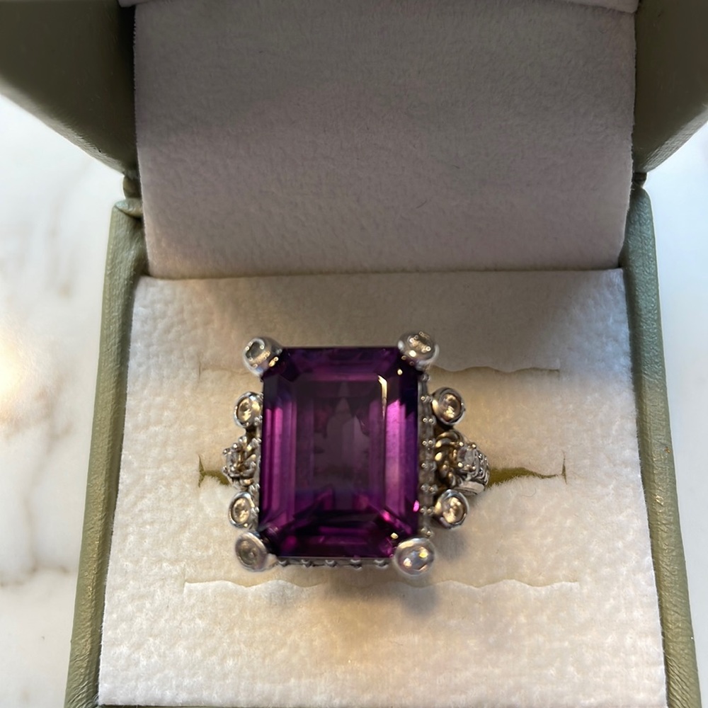 Judith Ripka Purple stone with Diamonique ring
